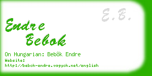 endre bebok business card