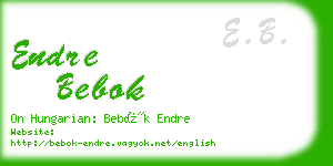 endre bebok business card